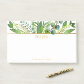 Eenvoudig Chic Greenery & Gold Foil Note Pad (Op bureau)