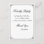 Eenvoudig chic script elegante bruiloft website RS Informatiekaartje (Voorkant)
