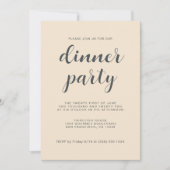 Eenvoudig chic script Ivory Dinner Party Kaart (Voorkant)