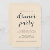 Eenvoudig chic script Ivory Dinner Party Kaart (Voorkant / Achterkant)