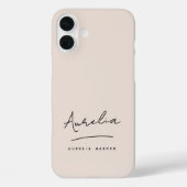 Eenvoudig Chic Script Monogram Blush Pink Signatur Case-Mate iPhone Case (Achterkant)