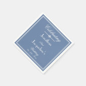 Eenvoudig chic script rustiek stoffig blauw bruilo servet (Hoek)