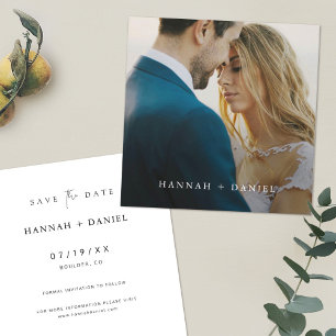 Eenvoudig Chic Square Weddenschap Save the Date Sj