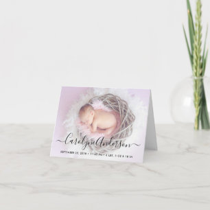 Eenvoudig Chic Typography Foto Birth Announance Feestdagen Kaart
