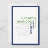 Eenvoudig Chic Wedding Invitations / Navy Limoen Kaart (Voorkant)