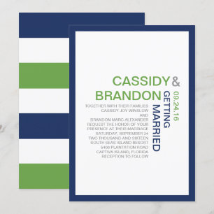 Eenvoudig Chic Wedding Invitations / Navy Limoen Kaart