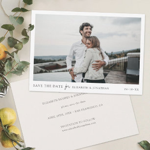 Eenvoudig Chic Wedding sparen de Datum Kaart met F