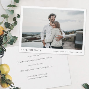 Eenvoudig Chic Wedding sparen de Datum Kaart met F