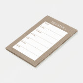 Eenvoudig Chic Weekly Planner | Rustic Burlap Post-it® Notes (Schuin)