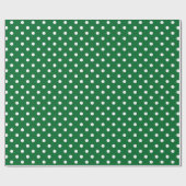 Eenvoudig Chic White Polkadots patroon op groen Cadeaupapier (Vlak)