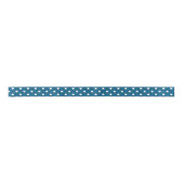 Eenvoudig chique wit polkadots patroon op donkerbl lint (Voorkant)