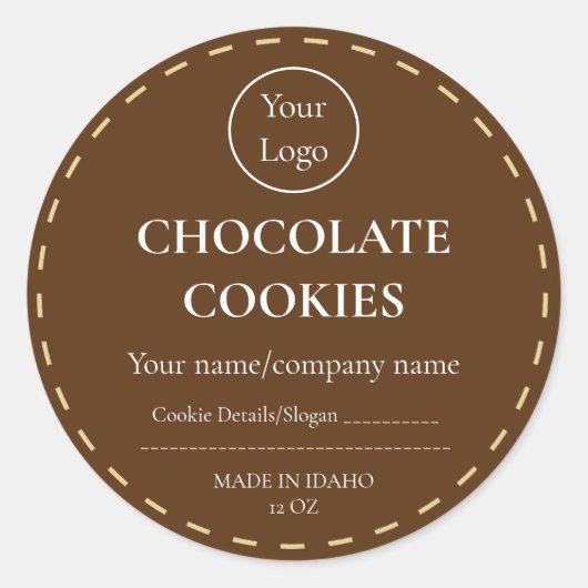 Eenvoudig chocolade Chip Cookie Sticker Eigen labe (Voorkant)