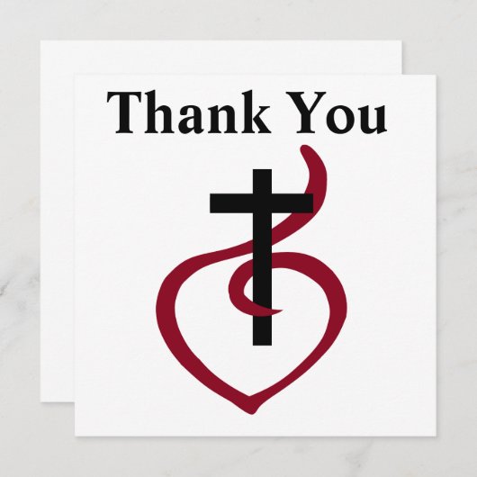 Eenvoudig Christelijk kruisje Bedankkaart (Voorkant / Achterkant)
