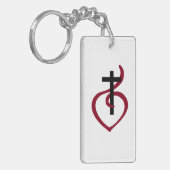Eenvoudig Christelijk kruisje Sleutelhanger (Voorkant Links)