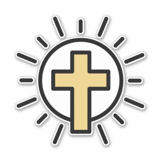 Eenvoudig Christelijk kruisje Sticker (Voorkant)