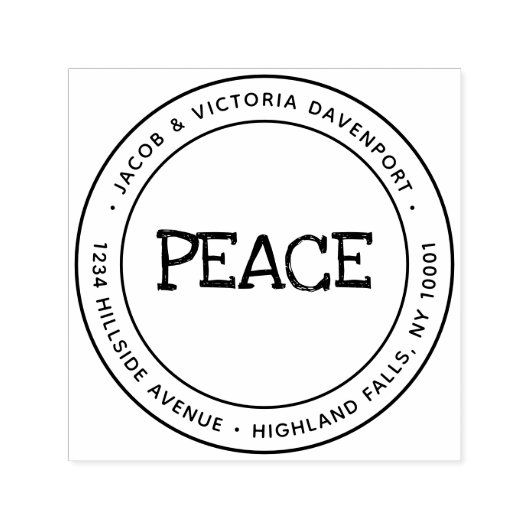 Eenvoudig Christelijk Peace Return-adres Zelfinktende Stempel (Design)