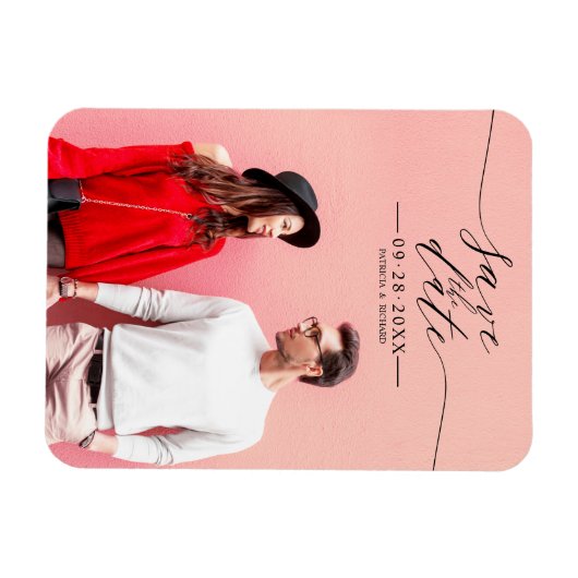 Eenvoudig Cisco Script Weddenschap Save the Date P Magneet (Horizontaal)