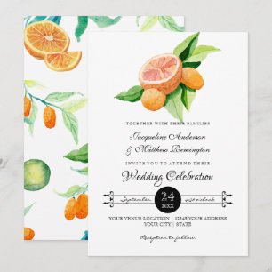 Eenvoudig citrus Kumquat Lemon Oranje Typografie L Kaart