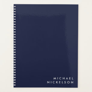 Eenvoudig Classic Elegant Naam op Donkere marine Planner