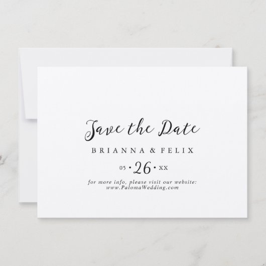 Eenvoudig Classic Kraft Horizontal Wedding Save The Date (Voorkant)