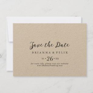 Eenvoudig Classic Kraft Horizontal Wedding Save The Date