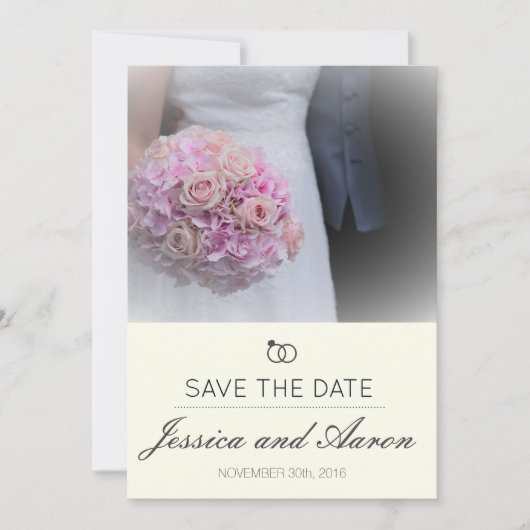 Eenvoudig Classic Save the Date Note Ivory Backgro (Voorkant)