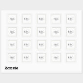 Eenvoudig 'Classic Weddenschap Monogram Square Sti Vierkante Sticker (Vel)