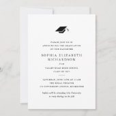 Eenvoudig Classic Zwart-wit Foto Afstuderen Aankondiging (Voorkant)