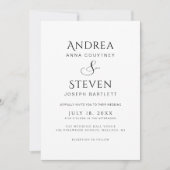 Eenvoudig Classy Black en White Wedding Kaart (Voorkant)