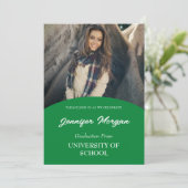 Eenvoudig Classy Photo Afstuderen Invitation Kaart (Staand voorkant)