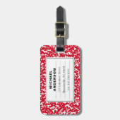 Eenvoudig compositie rood en wit Notitieboek Bagagelabel (Voorkant verticaal)