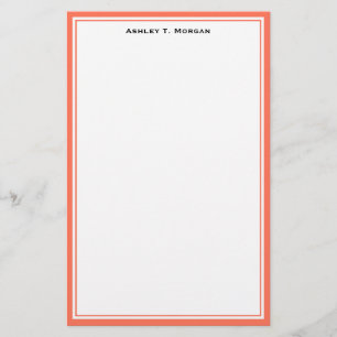 Eenvoudig Corale Wit Persoonlijk Briefpapier