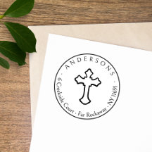 Eenvoudig Cross Christelijk familie retouradres