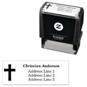 Eenvoudig Cross Return-adres Zelfinktende Stempel (In situ)