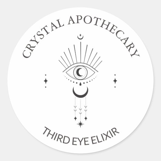 Eenvoudig Cute Apothecary Third Eye Ronde Sticker (Voorkant)