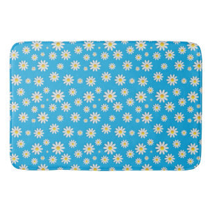 Eenvoudig Cute Blue met White Daisy Floral Pattern Badmat