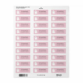 Eenvoudig Cute Ghost Elegant Script Halloween roze Etiket (Full Sheet)