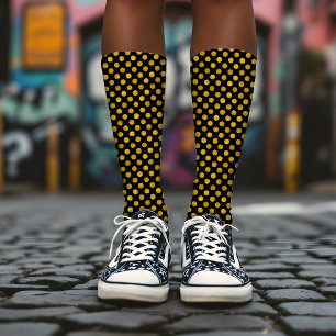 Eenvoudig Cute Meisjesachtig Zwart en Goud Luxe St Sokken