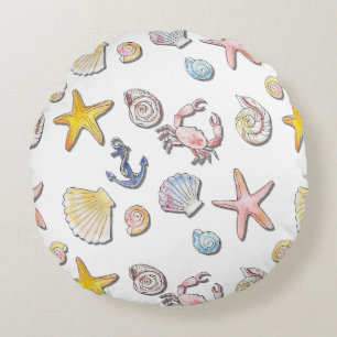 Eenvoudig Cute Strand Design  Rond Kussen