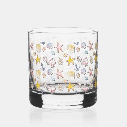 Eenvoudig Cute Strand Design Whisky Glas (Voorkant)