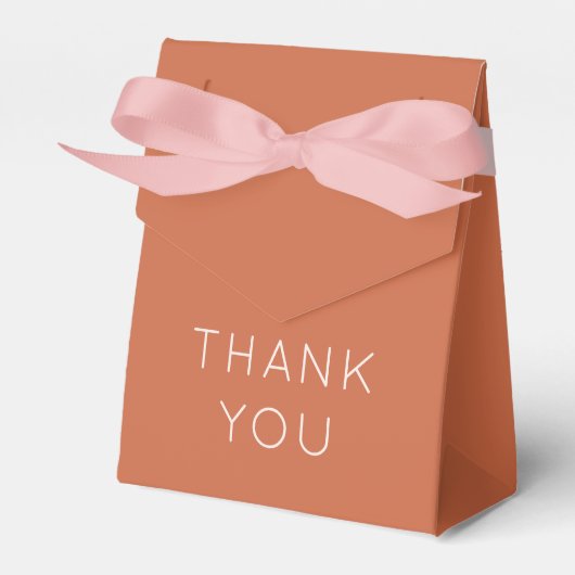 Eenvoudig dank u Namen Datum Terracotta Bruiloft Bedankdoosjes (Voorkant Zijde)