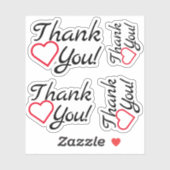 Eenvoudig, dankbaar "Dank u!" Stickers (Vel)