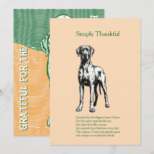 Eenvoudig Dankbaar – Great Dane Thanksgiving Foto  Bedankkaart