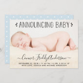 Eenvoudig de aankondiging van de geboorte van Chic (Voorkant / Achterkant)