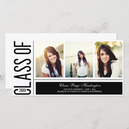 Eenvoudig de Aankondiging van het Afstuderen van C (Voorkant / Achterkant)