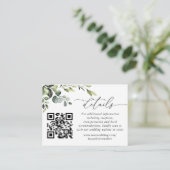 Eenvoudig de Elegant Eucalyptus Wedding QR Code De Informatiekaartje (Staand voorkant)