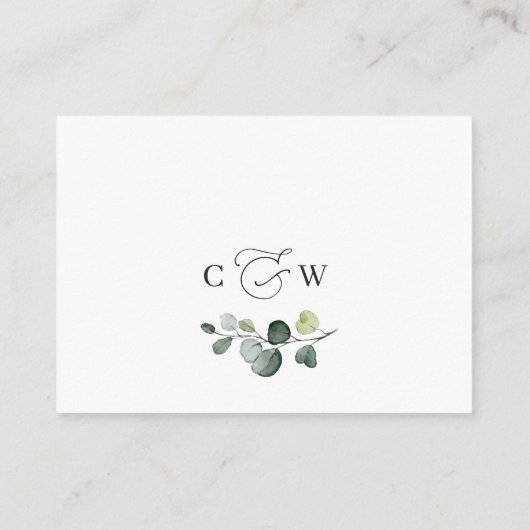 Eenvoudig de Elegant Eucalyptus Wedding QR Code De Informatiekaartje (Achterkant)