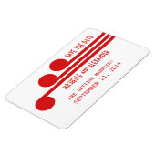 Eenvoudig Deco Chic sparen de Datum Magnet, Rood Magneet (Linkerzijde)