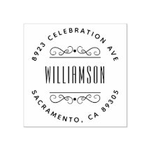 Eenvoudig Deco Familienaam Ronde Return-adres