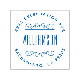 Eenvoudig Deco Familienaam Ronde Return-adres Zelfinktende Stempel